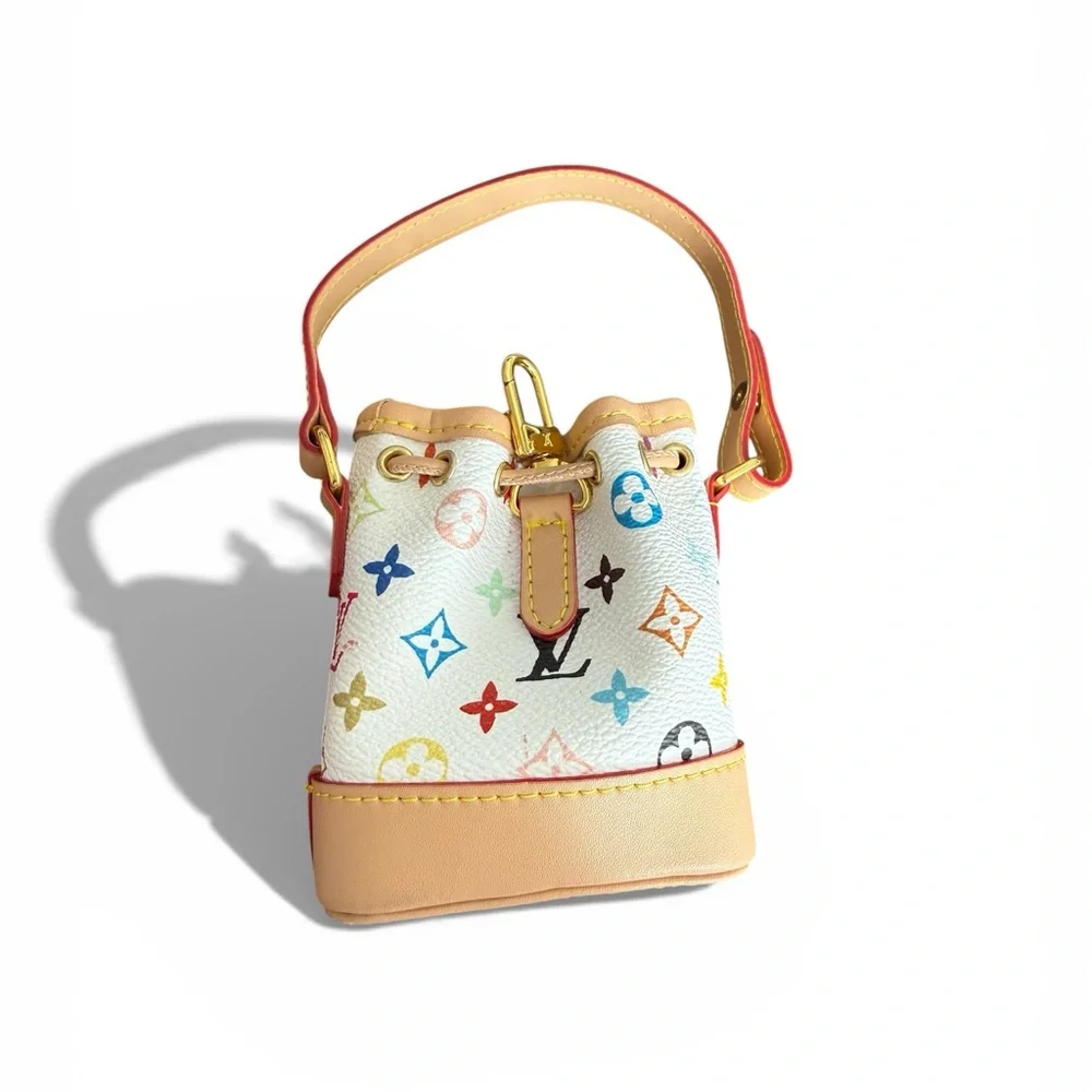 NWOT LV White/Tan Multicolor Mini Bag Bucket  - Bag Charm/Keychain - Picture 4 of 13